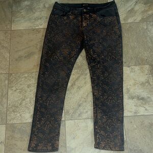 Jane Doe Black and Brown Patterned Women Jeans sz 15